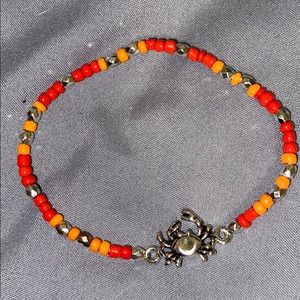 Red/Orange/Silver Crab Bracelet